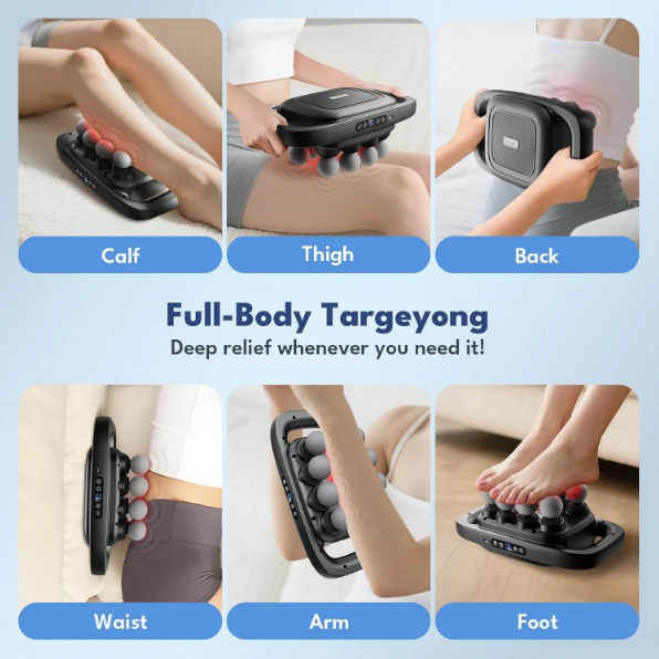 8 Head Massage Gun for Back, Shoulders, Legs, & Muscle Pain Relief