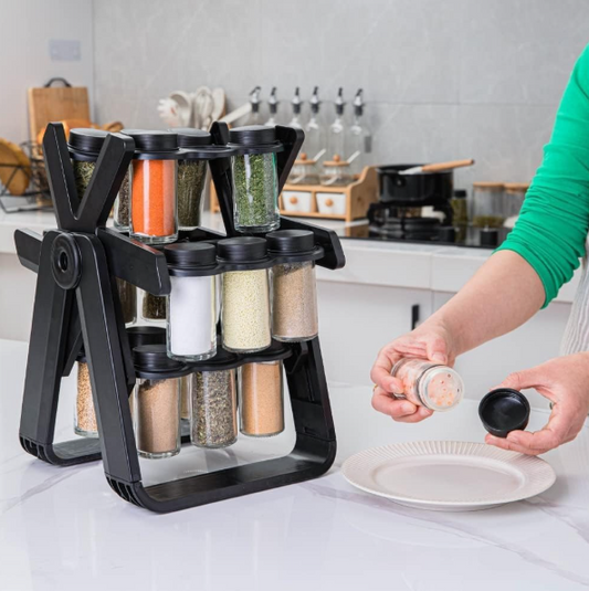 Spice Rack Organizer With 18 Spice Jars
